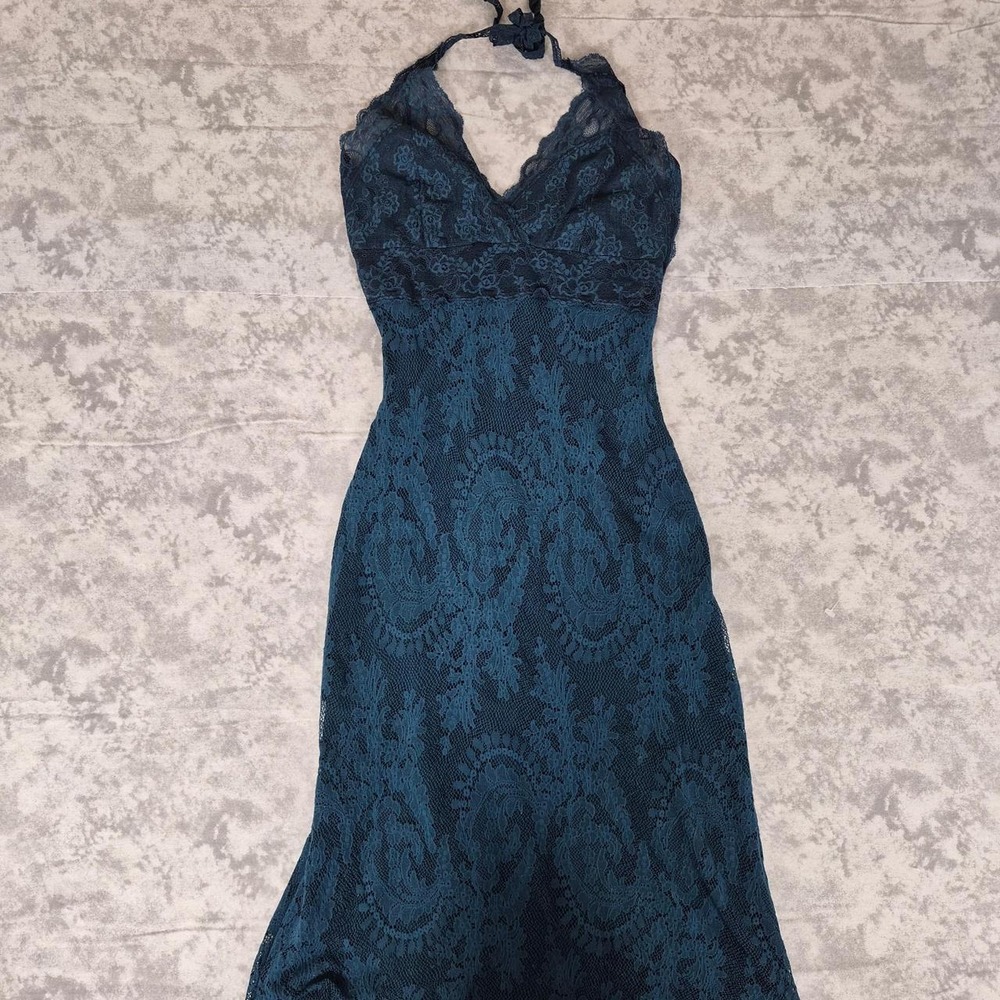 Vintage Ann Ferriday Lace Halter Slip Dress Womens S Whimsigoth Mesh Fairycore‎ - Picture 4 of 8